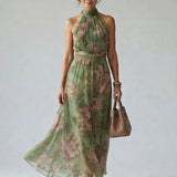 Mirelle | Gathered Halter Midi Dress