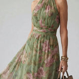 Mirelle | Gathered Halter Midi Dress