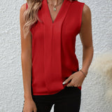 Beatrice — Timeless Sleeveless V-Neck Blouse