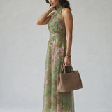 Mirelle | Gathered Halter Midi Dress