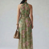 Mirelle | Gathered Halter Midi Dress