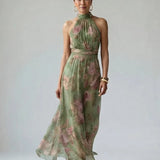 Mirelle | Gathered Halter Midi Dress