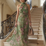 Mirelle | Gathered Halter Midi Dress