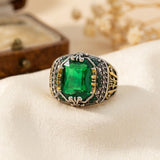 Silver Emerald Vintage Ring