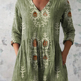 Aisyah | Flowing V-Neck Long Blouse