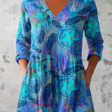 Jia En | Flowing V-Neck Long Blouse