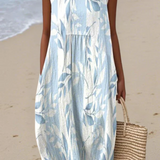 Ivy | Midi Dress with Leaf Print