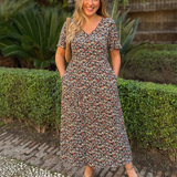 Maddie V-Neck Short Sleeve Dress