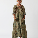 Aleta | Button Front Oversized Pocket Midi Dress