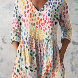 Aqilah | Flowing V-Neck Long Blouse