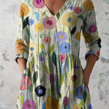 Hana | Flowing V-Neck Long Blouse