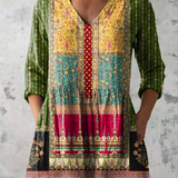 Xue Qi | Flowing V-Neck Long Blouse