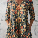 Farah | Flowing V-Neck Long Blouse