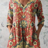 Si Ying | Flowing V-Neck Long Blouse