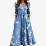 Hazirah - Bluebell Breeze Floral Pocket Midi Dress