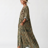 Aleta | Button Front Oversized Pocket Midi Dress