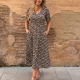 Maddie V-Neck Short Sleeve Dress