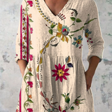 Xin Yi | Flowing V-Neck Long Blouse