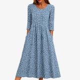 Amirah - Blue Meadow Easywear Floral Midi Dress