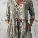 Aisyah | Flowing V-Neck Long Blouse
