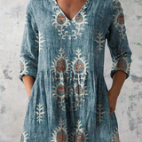 Aisyah | Flowing V-Neck Long Blouse