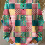 Nora | Patchwork Jumper in Pink and Turquoise