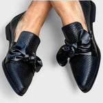 Aina | Bow-Detail Black Loafers