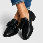 Aina | Bow-Detail Black Loafers