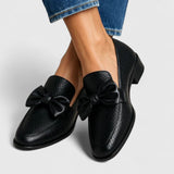 Aina | Bow-Detail Black Loafers