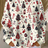 Imke | Christmas Jumper in White with Trees and Baubles