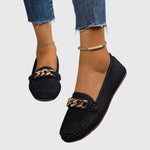 Hui Min | Chain-Detail White Loafers