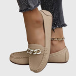 Hui Min | Chain-Detail White Loafers