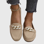 Hui Min | Chain-Detail White Loafers