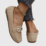 Hui Min | Chain-Detail White Loafers
