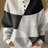 Cheryl | Black and White Patchwork Pullover