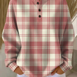 Svenja | Jumper with Check Pattern in Rose