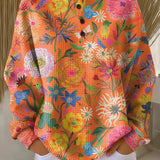 Wiebke | Jumper in Orange with Flowers
