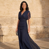 Florendra | Long Floral V Neck Dress