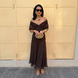 Florendra | Long Floral V Neck Dress