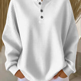 Greta | Simple Jumper in Waffle Knit