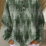 Alma | Pullover in Green with Pine Forest