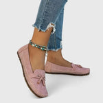 Rachel | Bow-Detail Blue Moccasins