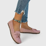 Rachel | Bow-Detail Blue Moccasins