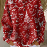 Merle | Christmas Jumper in Red with White Designs