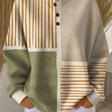 Hedda | Patchwork Jumper in Green and Mustard Yellow