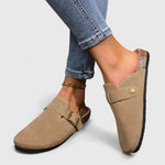 Amirah | Strap-Detail Beige Loafers