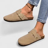 Amirah | Strap-Detail Beige Loafers