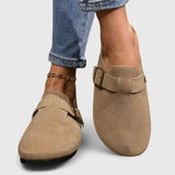 Amirah | Strap-Detail Beige Loafers