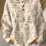 Sonja | Cream Jumper with Small Christmas Trees