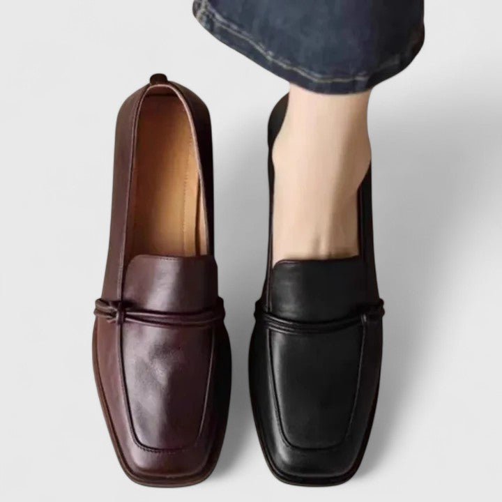 Sharon | Block-Heel Black Loafers